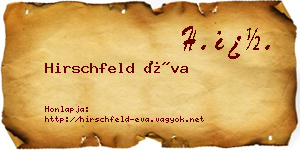 Hirschfeld Éva névjegykártya
